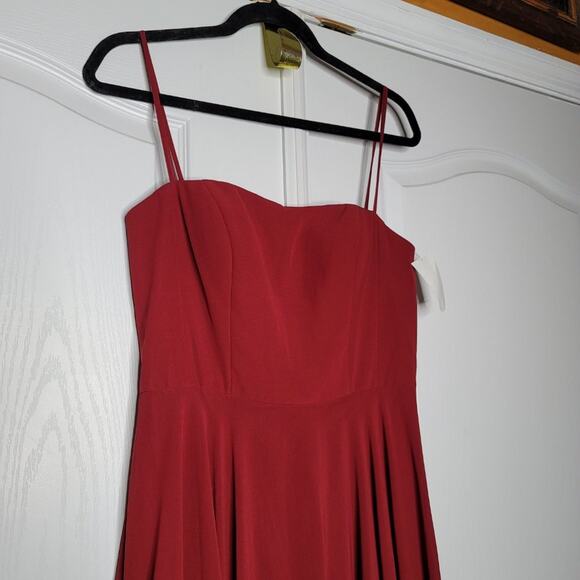 Jenny Yoo Collection Chiffon Bridesmaid Dress Size 8 Burgundy Wine Maxi - Picture 3 of 8